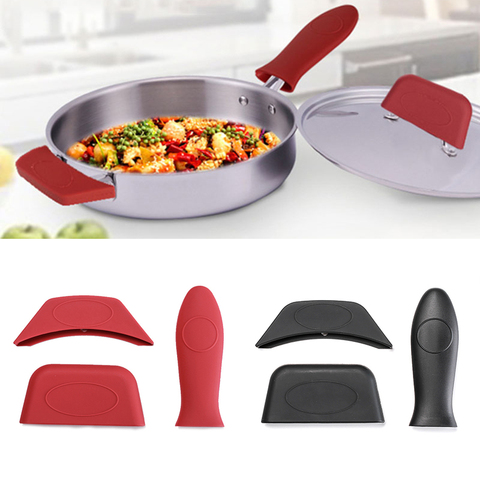 Non-Slip Silicone Pot Handle Holder Dismountable Cookware Parts Potholder Cast Iron Skillet Grip Sleeve Cover Pots Pans Handle ► Photo 1/6