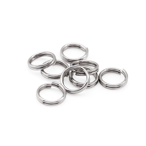 100pcs/lot 5 6 7 8 10 12mm Stainless Steel Double Jump Rings For DIY Key Chain Split Rings Connectors Jewelry Making Supplies ► Photo 1/5