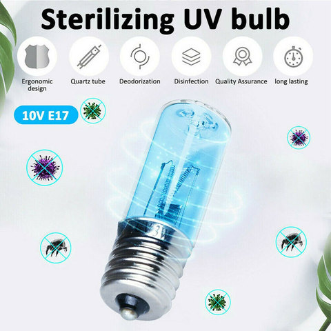 10V 3W UV Light Bulb Quartz Glass UV Lightbulb Shoe Cabinet Trash Can Wardrobe Refrigerator Remove Odor UV Lamp Cleaning Tool ► Photo 1/5