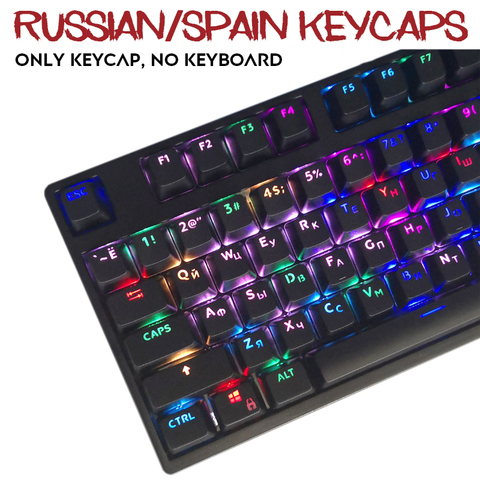 Spain/Russian Backlig Keycaps for Mechanical Keyboard MX Switches DIY Replacement Transparent Support Led Lighting Keycaps ► Photo 1/6