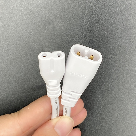 IEC 60320 C8 Plug to C7 Receptacle Male to Female Extension Power Supply Main Adapter Cable 0.3m White Color ► Photo 1/3