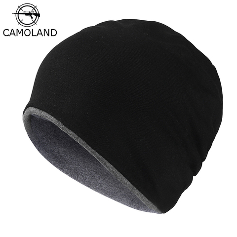 CAMOLAND Autumn Patchwork Windproof Beanies For Men Sports Hat Acrylic Skullcap Women Soft Hip Hop Knitted Hat Casual Bonnet Cap ► Photo 1/6