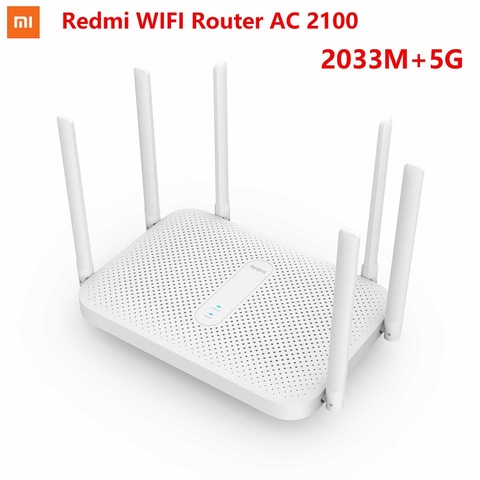 Xiaomi Redmi Router AC2100 Gigabit 2.4G 5.0GHz Dual-Band 2033Mbps Wireless Router Wifi Repeater With 6 High Gain Antennas Wider ► Photo 1/6