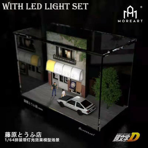 MoreArt 1:64 Model Car Initial D Doufu Shop Diorama Scenery LED Set Diorama 1/64 Model Display ► Photo 1/5