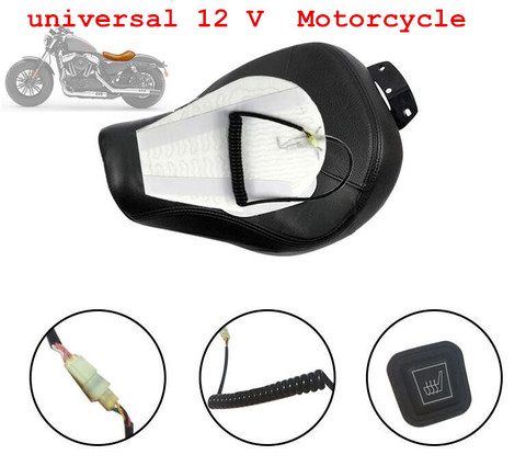 Motorcycle Accessories 12 V Fiber Motorcycle Seat Thermal Winter Heated Pad mat Waterproof Switch Button seat  heating cushions ► Photo 1/6