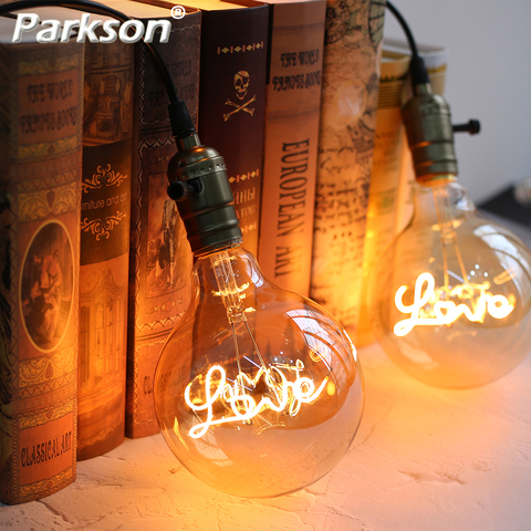 Vintage LED Edison Light Bulb E27 220V G125 LOVE Ampoule Incandescent Filament Retro Lamp Festival Holiday Wedding Decor ► Photo 1/6