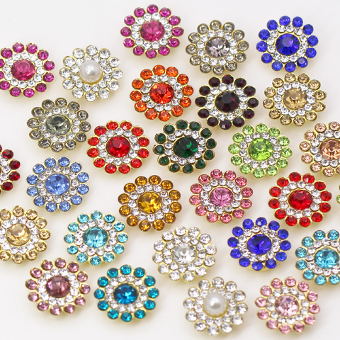 20Pcs Flower Crystal Rhinestones 14MM Flatback Sewing Rhinestone For Clothing Metal Crystal Jewelery For Dresses DIY Crafts ► Photo 1/6