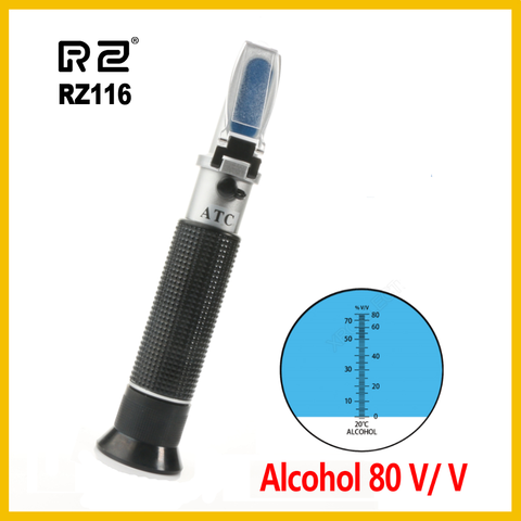 RZ Alcoholometer Refractometer Alcohol Handheld Tool Hydrometer concentration spirits tester Refractometer Alcohol Tester 0~80%V ► Photo 1/6