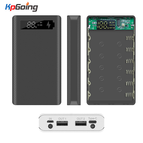 New Power Bank Shell 6*18650 Battery Charger Box Digital Display Powerbank Shell Portable Power Kit Battery Case Type-c Micro ► Photo 1/6