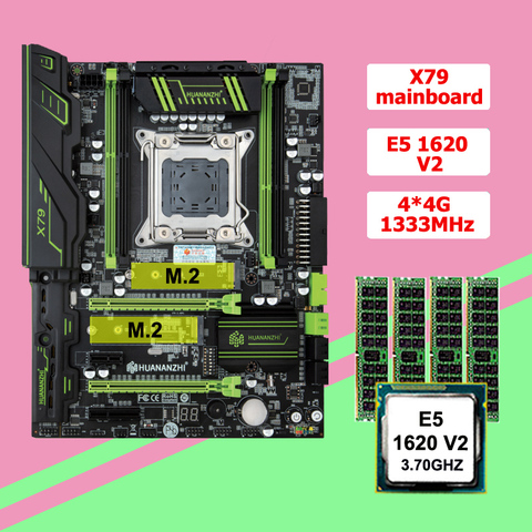 HUANANZHI X79 LGA2011 Super Gaming Motherboard with Dual M.2 SSD Slot CPU Intel Xeon E5 1620 V2 Big Brand Memory 16G REG ECC ► Photo 1/6