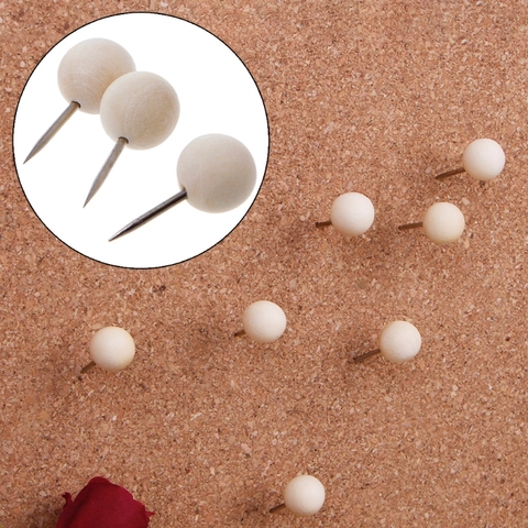 30pcs/Pack Office & School Stationery Supplies Wooden Round Drawing Push Pins Cute Decorative Thumb Tacks for the World Map ► Photo 1/6