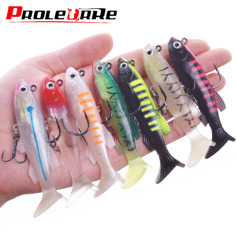 1Pcs 75mm 11.5g Small DD Fish Lead Fishing Lures T Tail Soft Fishing Lures Single Hook Artificial Jig Wobblers Bait Fishing ► Photo 1/6