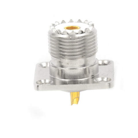 1 x Female UHF Panel Connector SO-239 Female Jack Square Solder Cup Shape Coax Connector For Radio ► Photo 1/4