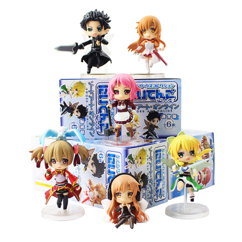 Buy Online 6pcs Lot 6cm Sword Art Online Fairy Dance Kirito Asuna Lefa Sao Pvc Action Figures Toys Alitools