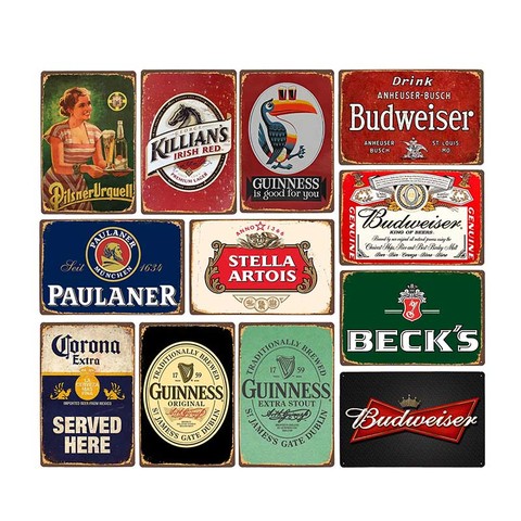 Beer Metal Tin Sign Barroom Vintage Decor Plate Bar Decoration Pub Club Wall Decorative Ice Cold Drink Poster 20x30cm ► Photo 1/6