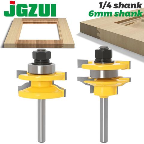 2pcs 6mm 1/4 Shank 6.35mm Stile & Rail Assembles-Bead Bit Round Over Door Knife Woodworking Tenon Cutter for Wood Tool ► Photo 1/6