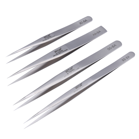 Vetus Electronics Industrial Tweezers 3C-SA AA-SA SS-SA 00-SA Anti-acid Straight Tip Precision Pinzas Phone Repair Hand Tool ► Photo 1/5