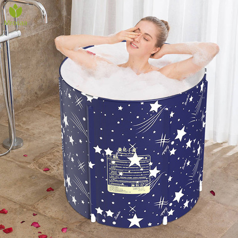 Portable Bathtub Folding Bath Bucket Thicken Shower Barrel Large Adult Tub Baby Swimming Pool Insulation Family Bathroom SPA Tub ► Photo 1/1