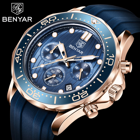 BENYAR Watches Mens 2022 Top Brand Sport Watches For Men Quartz Men Watch Chronograph Military Watch Men Clock relogio masculino ► Photo 1/6