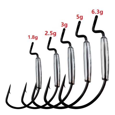 5pcs/lot high quality Lead fishing hooks Jig Head Barbed Lead crank hook 2g/2.5g/3g/5g/6.3g Fishing Soft Worm Hook Barbed ► Photo 1/6