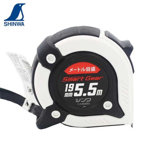 SHINWA Penguin Metric Tape Measure Ruler SMART GEAR Shock Absorber Belt Clip Hand Strap 5.5M ► Photo 1/6