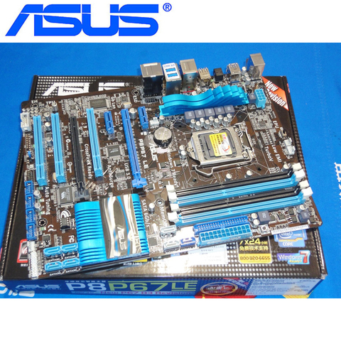 LGA 1155 For ASUS P8P67 LE Original ASUS P8 P67 32nm Motherboards ATX DDR3 USB3.0 32GB  Computer P8P67LE P8P67-LE Mainboard Used ► Photo 1/6