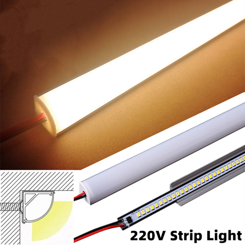 1-20pcs 0.5M AC220V V-type LED Corner Strip Lights 5W Wall Aluminum Profile Milky/Clear Cover Channel Cabinet Tube Bar Lighting ► Photo 1/6