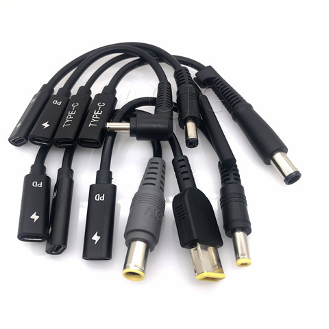 USB 3.1 Type C Female to DC 4.5*3.0 7.4*5.0 Square 4.0*1.7 5.5 mm Male PD Power Charger Adapter Connector Cable for Asus Acer Hp ► Photo 1/6