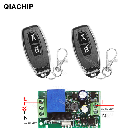 QIACHIP AC 110V 220V 1CH RF Wireless Remote 433Mhz Transmitter Switch Wireless Remote Control Door Light Lamp LED Switch ► Photo 1/1