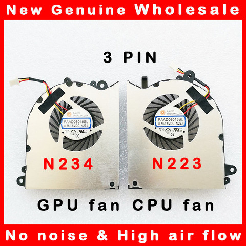 Laptop cpu gpu cooling fan cooler radiator for MSI GS60 6QD 6QE 6QC 2QE 2PE 2PC 2QD 2PL PAAD06015SL N223 N234 DC 5V 0.55A ► Photo 1/1