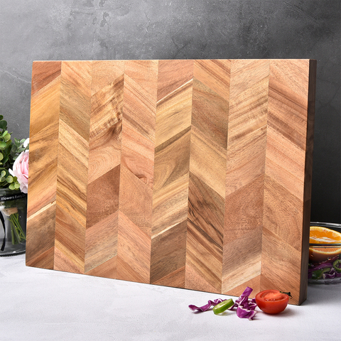 BILL.F Chopping Board, Acacia Wood Kitchen Cutting Board with End-Grain, Large Wooden Chopping Boards. ► Photo 1/6
