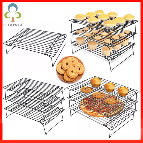 1-3Layers Stackable Cake Cooling Rack Metal Biscuits Bread Cookie Cooling Rack Net Mat BakingTools Tray Kitchen Accessories ZXH ► Photo 1/6
