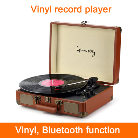 High-end Portable Luggage Gramophone Vinyl Record Player Bluetooth Turntable 33 45 78RPM Gramophone Retro Record Player ► Photo 1/6