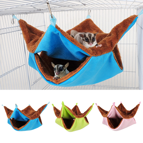 Double Thick Plush Warm Bed Rat Hammock For Hamster House Hanging Nest Sleeping Bag Hanging Tree Beds Guinea Pig Hamster Cage ► Photo 1/6