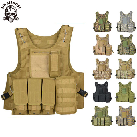 Tactical Vest Amphibious Battle Military Molle Waistcoat Combat Assault Plate Carrier Vest Hunting Protection Vests Camouflage ► Photo 1/6
