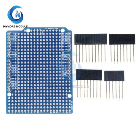 Prototype PCB Board For Arduino ATMEGA328P UNO R3 Shield PCB Breadboard 2mm 2.54mm Pitch FR-4 Glass Fiber ► Photo 1/6