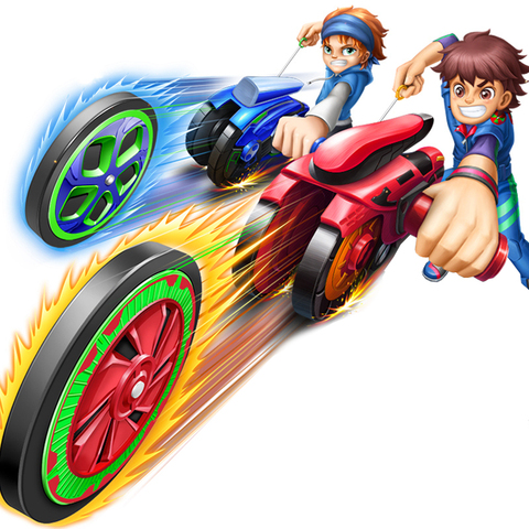 New Magic Whirlwind Wheel Motorcycle Hot Wheels Children's Combat Burst Gyro Rotating Wheel Toy ► Photo 1/1