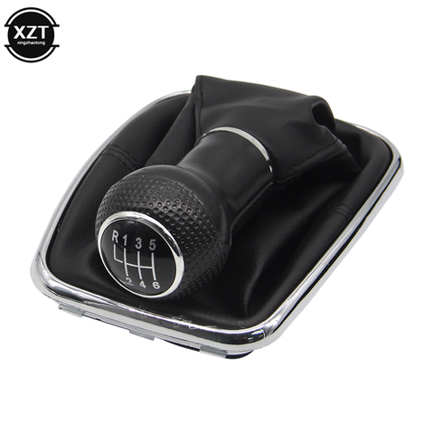 6 Speeds Gear Shift Knob Lever Shifter Gaitor Boot PU Leather For Volkswagen VW 2003-2008 Golf 4 IV MK4 GTI R32 Jetta ► Photo 1/6