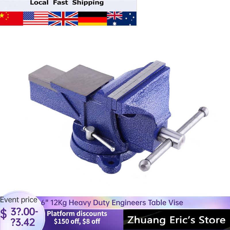 4"/5"/6" Heavy Duty Work Bench Vice Engineer Jaw Swivel Base Workshop Vise Clamp 