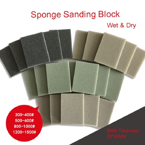 Sanding Sponge Sanding Block Sandpaper Sanding Disc 300-3000 Grits Sand Block Pad 30*40mm for Metal Drywall Wood Car Polishing ► Photo 1/1