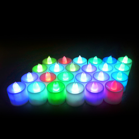 Dropship Flameless Amber Candles Electronic LED Candle Lamp Simulation Multicolor Flame Light Home Festival Wedding Party  Decor ► Photo 1/6