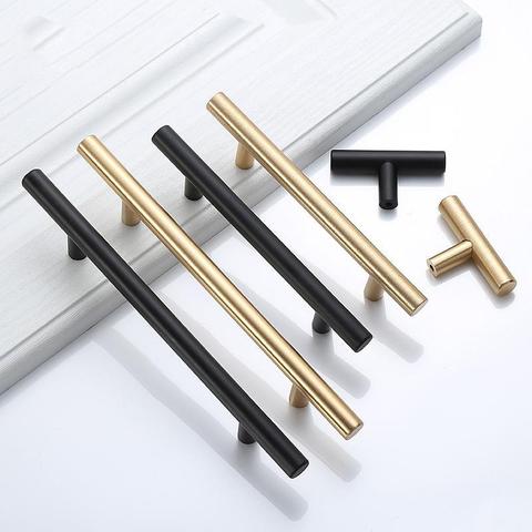 Black Golden Cupboard Handle Brushed Stainless Steel Kitchen Cabinet Door Knob Furniture Drawer Pull  Hardware Pulls  Bar Handle ► Photo 1/6