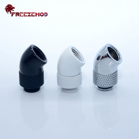 FREEZEMOD HXZWT-J45 Brass G1/4'' thread 45 degree Fitting Adapter Rotary Fitting Adapter computer pc water cooler fitting. ► Photo 1/5