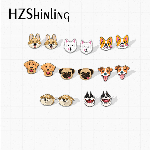 2022 New Cute Dogs and Puppies Kawaii Corgi Pug Bulldog Animals Pets Acrylic Epoxy Resin Earrings Handmade Gifts ► Photo 1/6