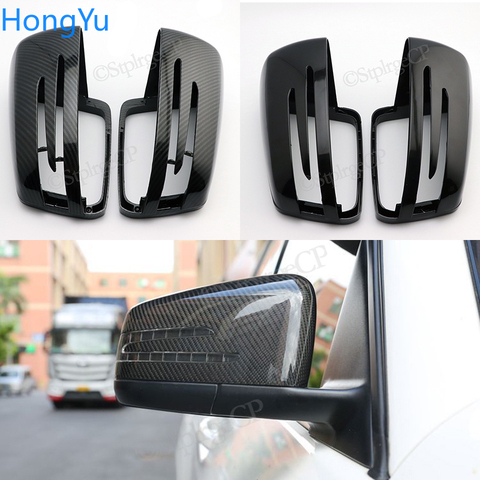 Side Mirror Cap Covers For Mercedes Benz W176 W246 W212 W204 C117 X156 X204 W221 C218 A B C E S CLA GLA GLK Class Black Replace ► Photo 1/6
