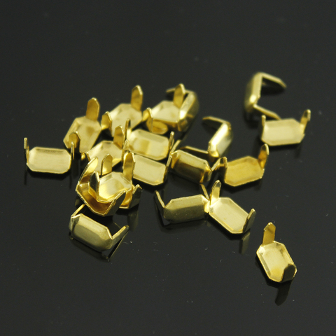 20 Pcs Brass Leather Staples Two Prong for Belt Loops Keeper Connect Craft Fastener Hardware Accessories ► Photo 1/6