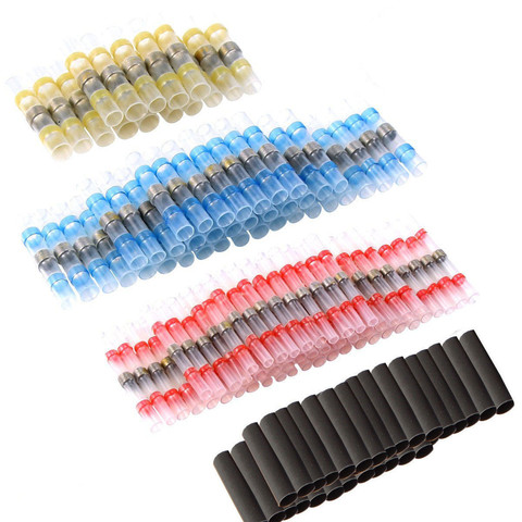 30/100PCS Solder Seal Wire Connectors Heat Shrink Tube Fast Butt Connectors Waterproof Insulated Electrical Wire Terminals ► Photo 1/6