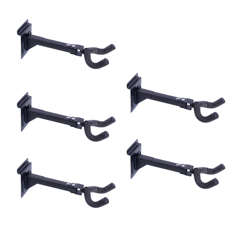 5 Pcs Metal Guitar Wall Mount Hanger Holder Storage Display Stand Rack Black ► Photo 1/6