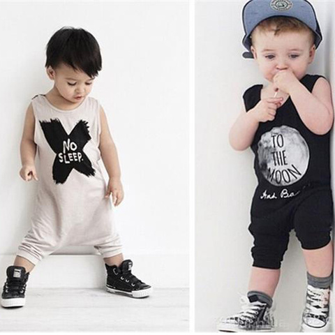 2022 Baby Boys Clothes Summer Sleeveless Letter Print Vest Jumpsuit Infant Baby Boy Casual Romper Jumpsuit Outfits Clothes ► Photo 1/6
