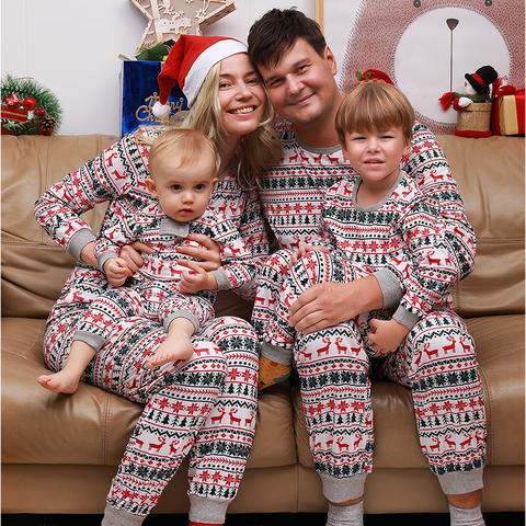 Family Christmas Matching Pajamas Set 2022 Xmas Adult Kids Mother And Daughter Father Son Sleepwear Baby Family Look Outfits ► Photo 1/6